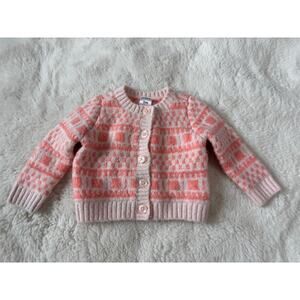 Carter’s Baby Girls 3M Pink Coral Knit Cardigan Sweater